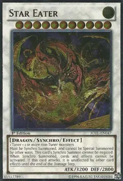 Yugioh! LP Star Eater - JOTL-EN047 - Ultimate Rare - 1st Edition Lightly Played, - Image 1