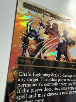 Chain Lightning ✨ Borderless RAISED FOIL ✨ MTG NM On Fire Secret Lair 2052 - Image 3