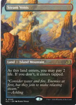 MTG: Lorwyn Eclipsed: Borderless Steam Vents: Lightly Played Condition - Image 1
