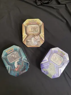 3 x Triple Whammy Collector Sealed Tins (Complete Tin Set) Pokemon TCG - Image 1