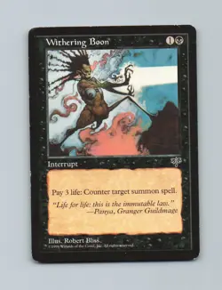 Withering Boon Uncommon Mirage Magic: The Gathering Damaged - Image 1