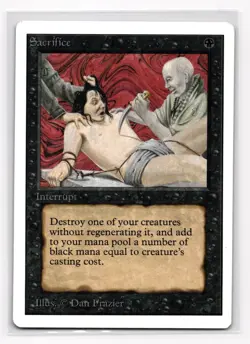 1993 MTG Unlimited Edition Sacrifice Lightly Played LP Black Uncommon - Image 1