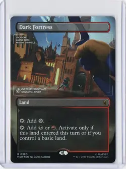 Dark Fortress (Borderless) [Marvel Super Heroes] 380 Rare Land **Foil** NM - Image 1