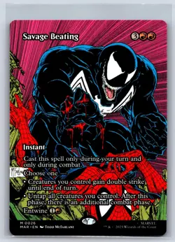 Savage Beating (Borderless) 26 Marvel Universe Magic: The Gathering NM - Image 1