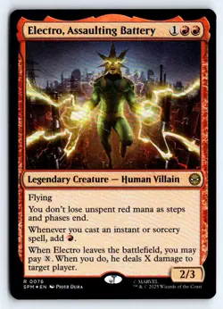 Electro, Assaulting Battery 76 Marvel's Spider-Man Magic: The Gathering Foil NM - Image 1