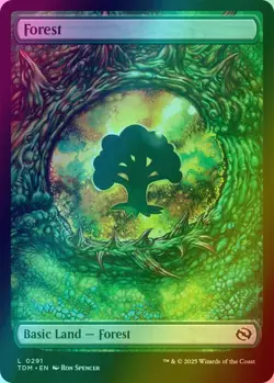 Forest - FOIL FULL ART DRAGON'S EYE LAND -(MTG Tarkir Dragonstorm 291) - Image 1