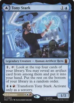 Tony Stark 80 Mythic Marvel Super Heroes MTG NM/M - Image 1
