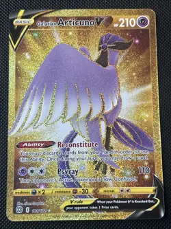 Galarian Articuno v Gold Secret Rare Card 181/172 Pokemon TCG Brilliant Stars NM - Image 1