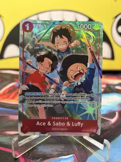 One Piece TCG Ace & Sabo & Luffy OP13-007 SR Alt Art NM - Image 1