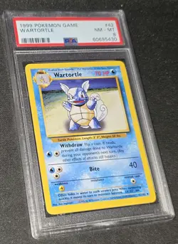 1999 Pokemon Game WARTORTLE #42 Base Set 1999 - 2000 MINT Graded PSA 8 - Image 1