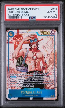 2025 ONE PIECE OP13 CARRYING ON HIS WILL EN SEC ALT ART PORTGAS D. ACE PSA 10 - Image 1