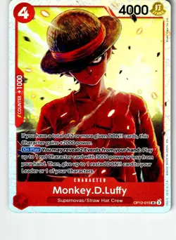 Monkey.D.Luffy OP12-015 Super Rare Legacy of the Master One Piece Lightly Played - Image 1