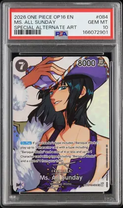 2026 ONE PIECE OP16-THE TIME OF BATTLE #084 MS. ALL SUNDAY PSA 10 - Image 2