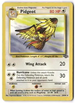 Pokemon Card - Pidgeot 24/64 Unlimited Rare - Jungle - HP - Image 1