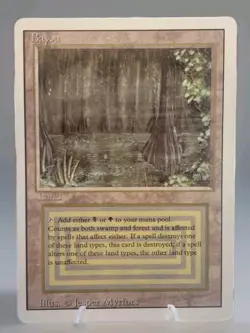 MTG Dual Land BAYOU Revised 1994 Magic The Gathering - Image 1