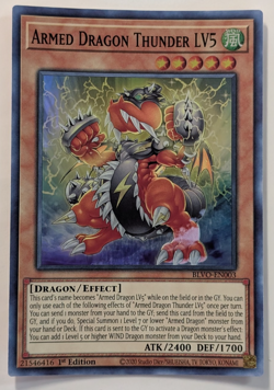 Yugioh TCG Card - 1x Armed Dragon Thunder LV5 - BLVO-EN003 - NM - 1st Edition - Image 1