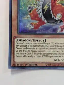 Yugioh TCG Card - 1x Armed Dragon Thunder LV5 - BLVO-EN003 - NM - 1st Edition - Image 4