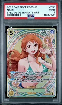 2026 ONE PIECE EB03-EXTRA BOOSTER -ONE PIECE HEROINES EDITION- #053 NAMI PSA 9 - Image 1