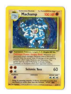MACHAMP 8/102 HOLO RARE BASE SET WOTC POKEMON CARD TCG HP - Image 2