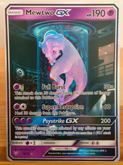 Mewtwo GX 78/73 Pokemon Shining Legends Holo Secret Rare NM - Great Centering - Image 1