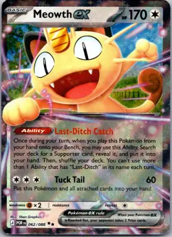 Meowth ex 062/088 Double Rare Perfect Order Pokemon Holo NM - Image 1