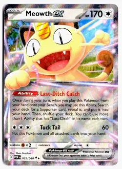 Meowth ex 062/088 Double Rare Perfect Order Pokemon Holo NM - Image 1