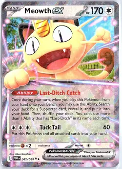 Meowth ex 062/088 Double Rare Perfect Order Pokemon Holo NM - Image 1