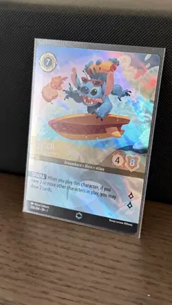 Disney Lorcana Stitch Carefree Surfer Enchanted Foil/Holo 206/204 EN First - Image 3