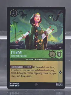 Disney Lorcana Elinor - Renowned Diplomat 86/204 Wilds Unknown Super Rare Foil - Image 1