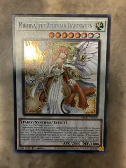 Yugioh! TCG - Minerva, the Athenian Lightsworn -Prismatic Secret Rare MP25-EN069 - Image 1