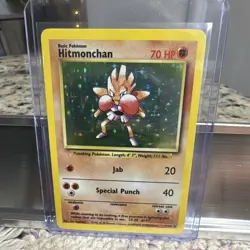 WOTC Hitmonchan 7/102 Base Set Holo Rare 70 HP English 1999 Pokemon TCG - Image 1