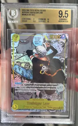 Bandai One Piece Royal Blood Trafalgar Law OP10-119 SEC Manga Holo BGS 9.5 - Image 1