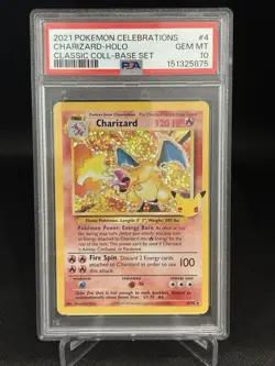 CHARIZARD 2021 POKEMON CELEBRATIONS CLASSIC COLLECTION HOLO #4 PSA 10 - Image 1