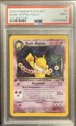2000 DARK HYPNO TEAM ROCKET HOLO 1ST EDITION #9 PSA 9 MINT POKEMON - SWIRL - Image 3