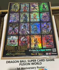 Dragon Ball Super Card Game Fusion World 1st Anniversary Poster Sealed Promo New - Image 1