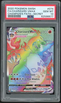 PSA 10 Charizard VMAX 074/073 - Pokemon Card TCG Champion’s Path Secret Rare - Image 1