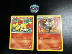 Pokemon TCG Fennekin 25/162 Braixen 26/162 XY Breakthrough Regular 2015 LP - Image 1