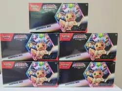 Pokemon Scarlet & Violet Prismatic Evolutions Sealed Surprise Box Lot Of (5) NEW - Image 1
