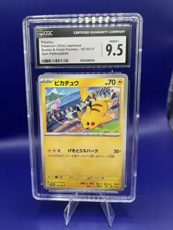 Pokemon TCG Scarlet and Violet Pikachu Card 197/Sv-p CGC 9.5 - Image 1