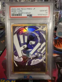 2025 ONE PIECE PRB02-PREMIUM BOOSTER MONKEY D. LUFFY GEAR 5-GOLD DON CARD PSA 10 - Image 1