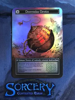 Sorcery Contested Realm Beta FOIL Doomsday Device Unique Card - Image 1