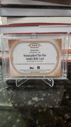 2026 Topps Tier One David Ortiz Laundry Tag Jumbo Relic Auto /10 - Image 2
