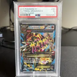 Pokemon Primal Groudon EX Full Art Holo Ultra Rare 151/160 XY Primal Clash PSA 5 - Image 1