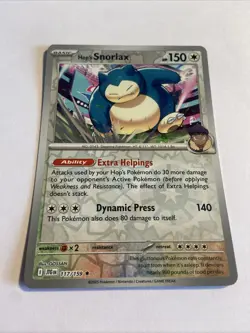 Pokemon TCG Hop's Snorlax Journey Together Reverse Holo Rare Card 117/159 - Image 1