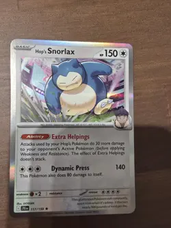 Pokemon TCG Hop's Snorlax 117/195 Holo Rare Journey Together Near Mint - Image 1
