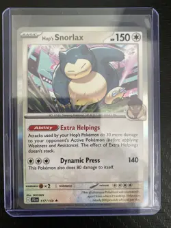 Pokemon TCG Hop's Snorlax Journey Together Holo Rare Card 117/159 - Image 2