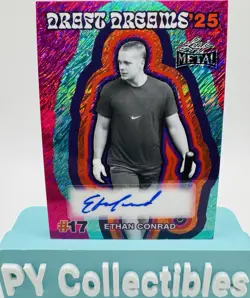 Ethan Conrad 2026 Leaf Metal Draft Dreams Shimmer AUTO Autograph RC Card 1/6 !! - Image 1