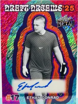 Ethan Conrad 2026 Leaf Metal Draft Dreams Shimmer AUTO Autograph RC Card 1/6 !! - Image 2
