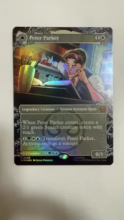 Peter Parker (0208) (Borderless) 208 Marvel's Spider-Man MTG Foil NM - Image 1