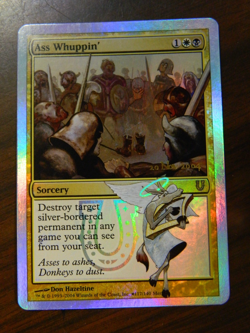 MTG FOIL Unhinged Pre-Release Card Ass Whuppin' Near Mint Condition - Image 1